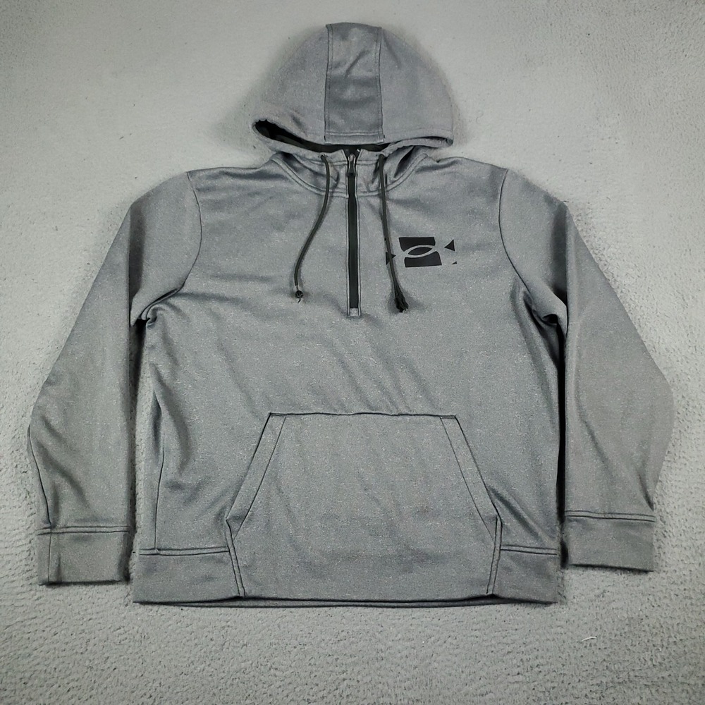 Under Armour Sweater Mens Large Gray Pullover Hoodie Sweatshirt